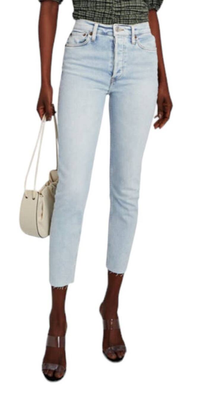 Re/Done jeans 90s high rise ankle crop light blue size 31